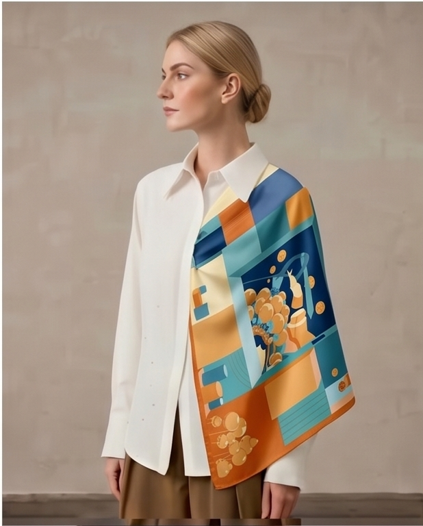 Artisan Patchwork Silk Scarf