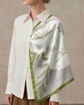 White Magnolia Silk Scarf
