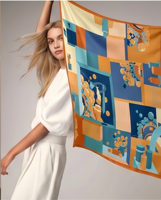 Artisan Patchwork Silk Scarf