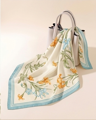Golden Narcissus Silk Scarf