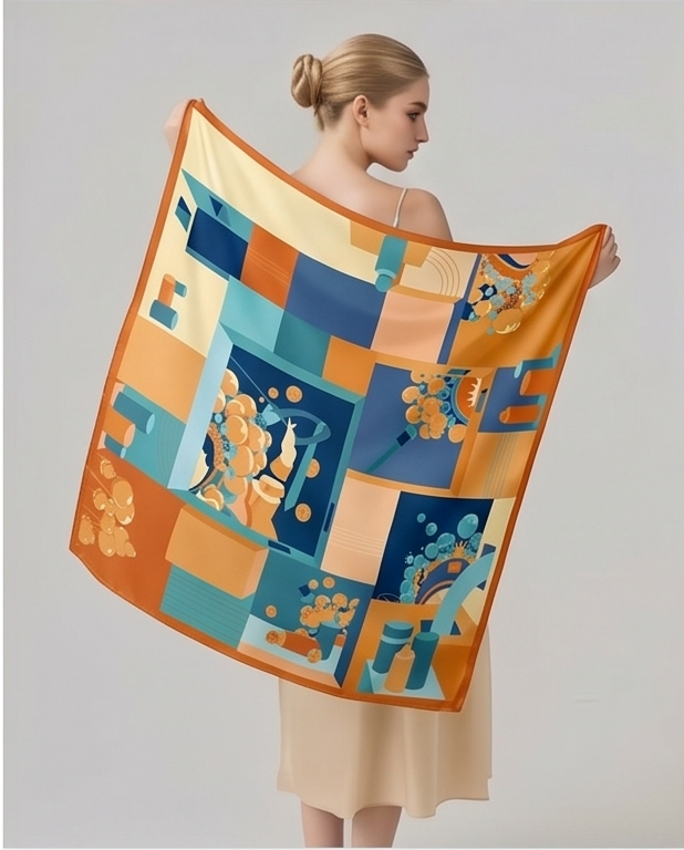 Artisan Patchwork Silk Scarf