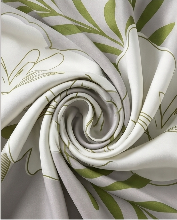 White Magnolia Silk Scarf