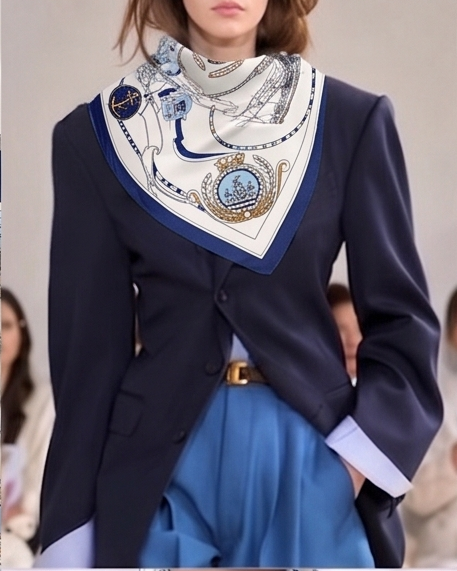 Maritime Admiral Silk Scarf- 68x68