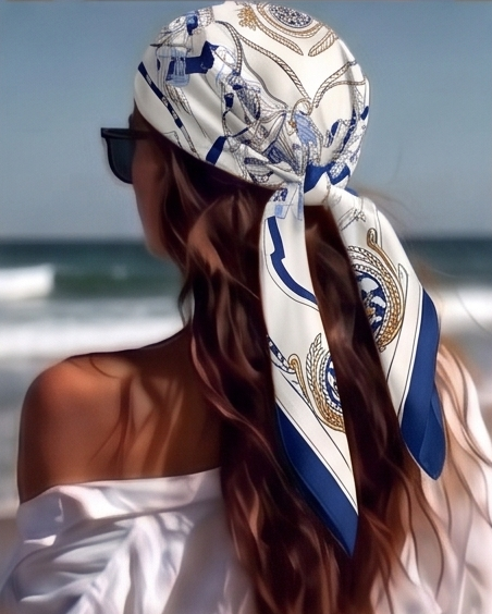 Maritime Admiral Silk Scarf- 68x68