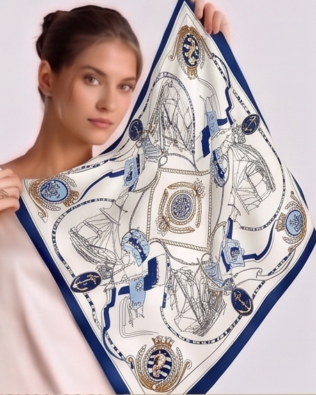 Maritime Admiral Silk Scarf- 68x68