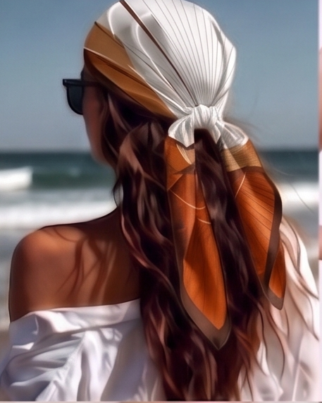 Geometry Fantasy Linear Curve Silk Scarf- 68x68