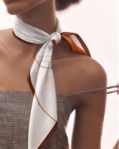 Geometry Fantasy Linear Curve Silk Scarf- 68x68
