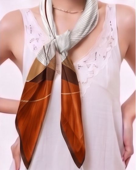 Geometry Fantasy Linear Curve Silk Scarf- 68x68