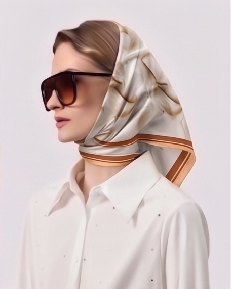Desert Bloom Sand Painting Silk Scarf- 68x68