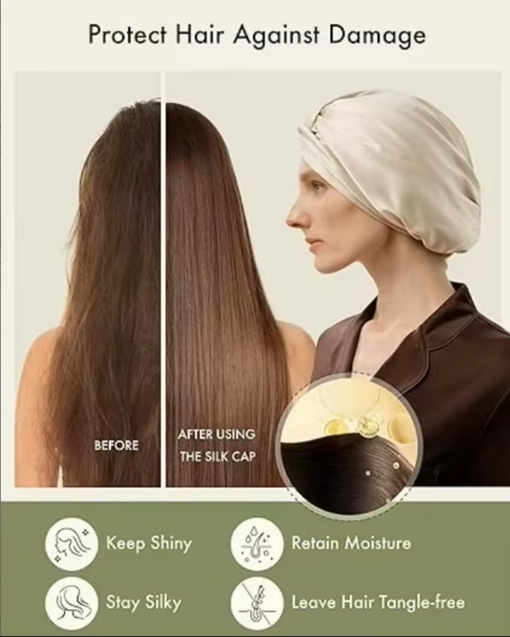 Double-Layer Mulberry Silk Sleep Cap