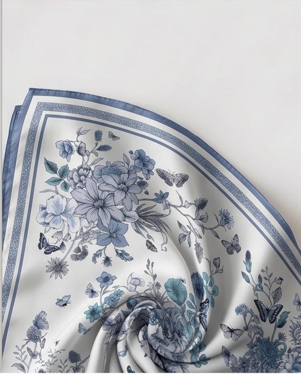 Silk twill fabric close up