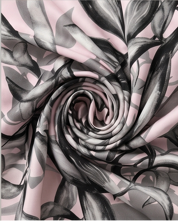 Silk twill fabric close up