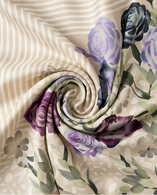 Silk twill fabric close up