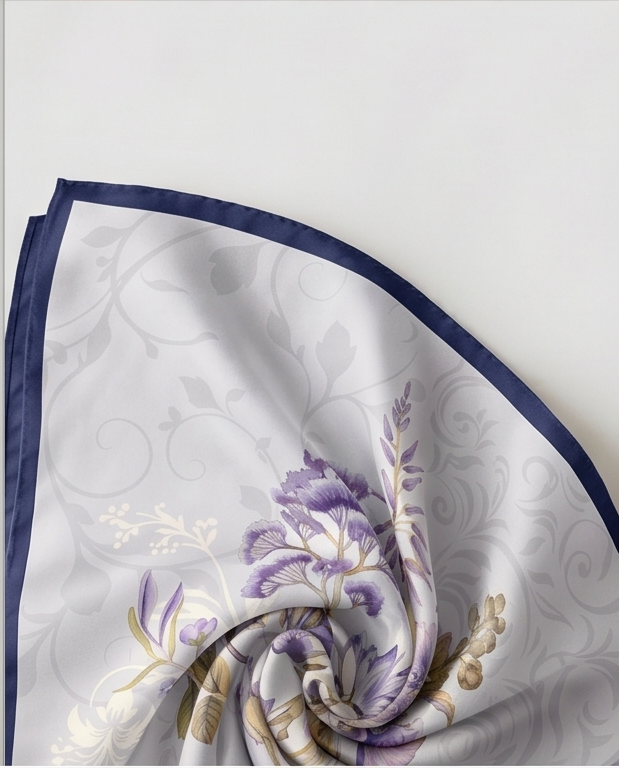 Silk twill fabric close up