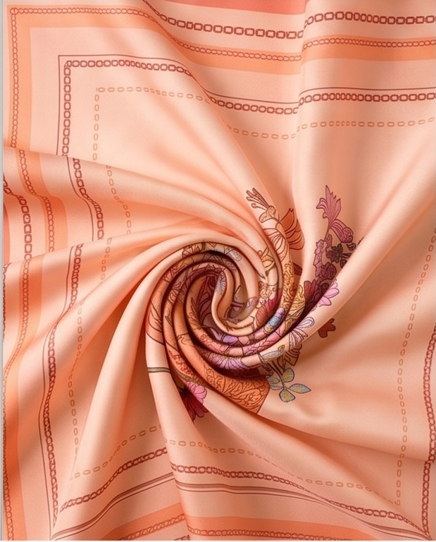Silk twill fabric close up
