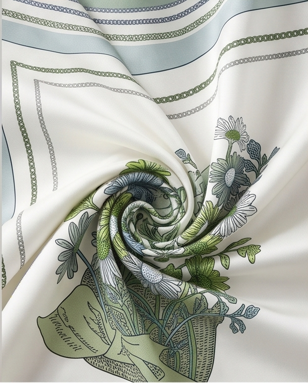 Silk twill fabric close up