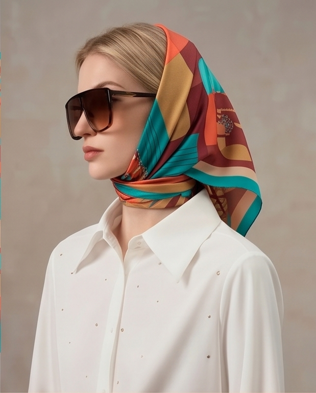 Head wrap with sunglasses