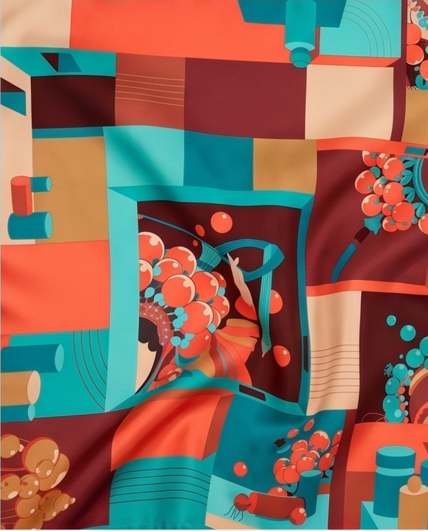 Silk twill fabric close up