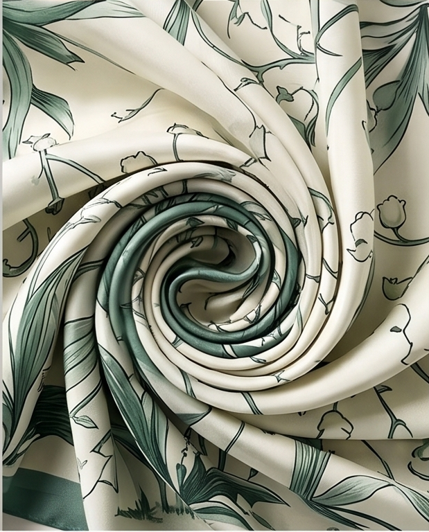 Silk twill fabric close up