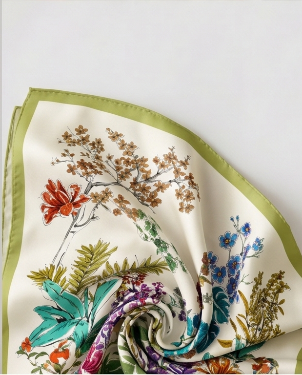 Silk twill fabric close up